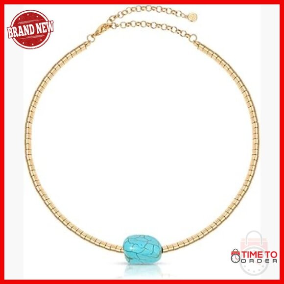 Jewelry - 18K Gold Plated Pearl Choker Necklace, Baroque Style, 18.5 Inch Chain